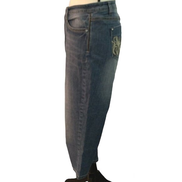Magnet Jeans Womens Capri Jeans Size 16 Back Pockets Bling - Picture 7 of 11